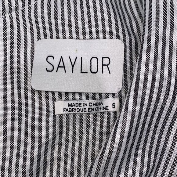 Saylor Grey & White Pinstripe One Shoulder Mini Dress Size Small - Picture 6 of 14